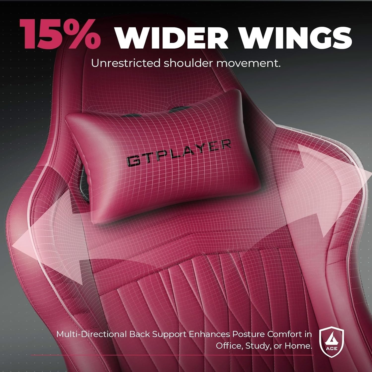 image:imageGTPLAYER ACEPRO Music Gaming Chairs Builtin Speakers App Support amp Bluetooth Control Computer Game Chairs with Footrest for Adults Ergonomic Reclining Silla Linkage Armrest Pink Velvet01 Wine Red