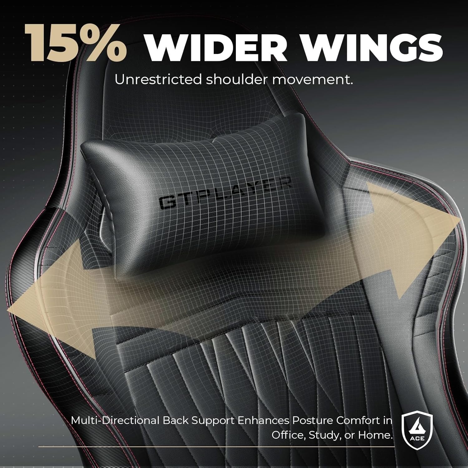image:imageGTPLAYER ACEPRO Music Gaming Chairs Builtin Speakers App Support amp Bluetooth Control Computer Game Chairs with Footrest for Adults Ergonomic Reclining Silla Linkage Armrest Pink Velvet01 Black Red Stitch