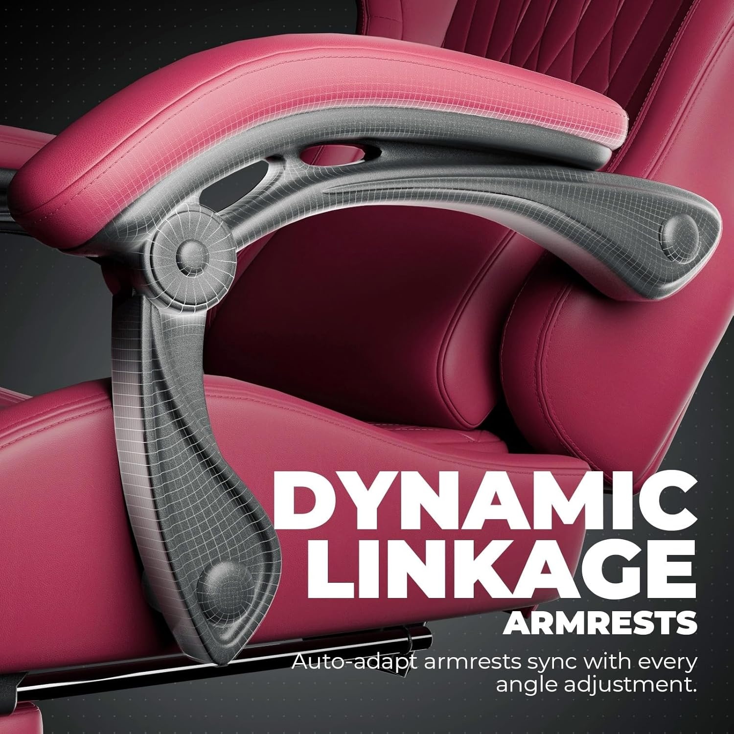 image:imageGTPLAYER ACEPRO Music Gaming Chairs Builtin Speakers App Support amp Bluetooth Control Computer Game Chairs with Footrest for Adults Ergonomic Reclining Silla Linkage Armrest Pink Velvet01 Wine Red