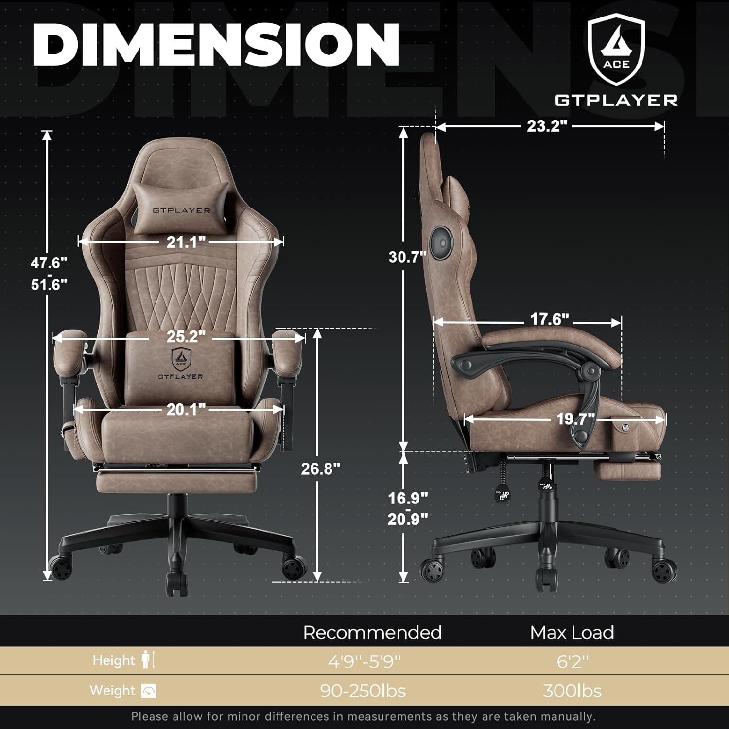 image:imageGTPLAYER ACEPRO Music Gaming Chairs Builtin Speakers App Support amp Bluetooth Control Computer Game Chairs with Footrest for Adults Ergonomic Reclining Linkage Armrest BKRD Stitch01 Light Brown
