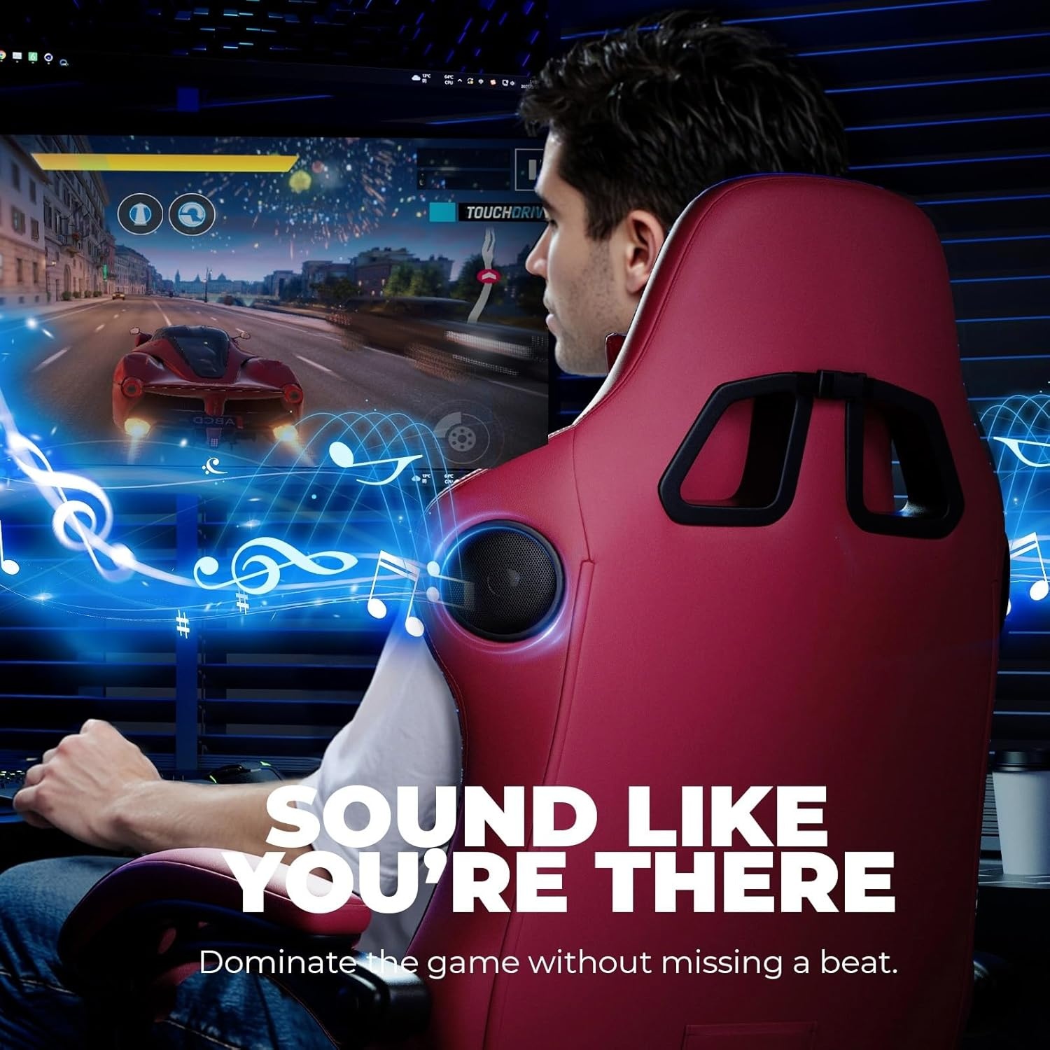 image:imageGTPLAYER ACEPRO Music Gaming Chairs Builtin Speakers App Support amp Bluetooth Control Computer Game Chairs with Footrest for Adults Ergonomic Reclining Linkage Armrest BKRD Stitch01 Wine Red