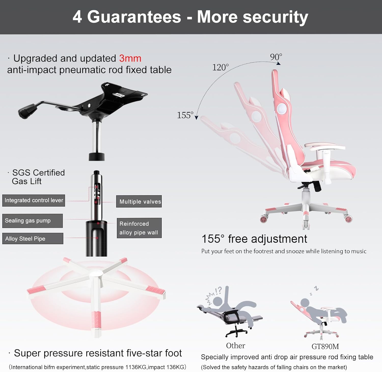 image:imageGTPLAYER Ergonomic Office Chair with Flipup Armrests Executive Computer Chair for Home Office Breathable Mesh amp Comfy Lumbar Support BlackPink