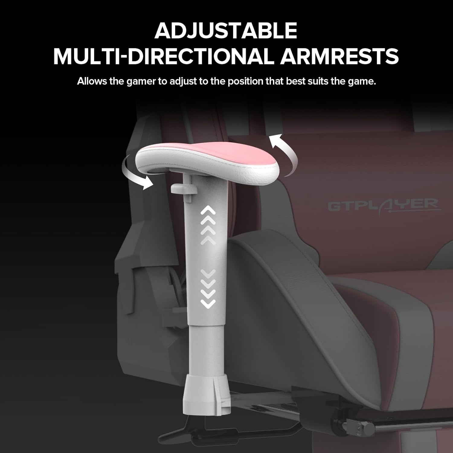 image:imageGTPLAYER Ergonomic Office Chair with Flipup Armrests Executive Computer Chair for Home Office Breathable Mesh amp Comfy Lumbar Support BlackPink