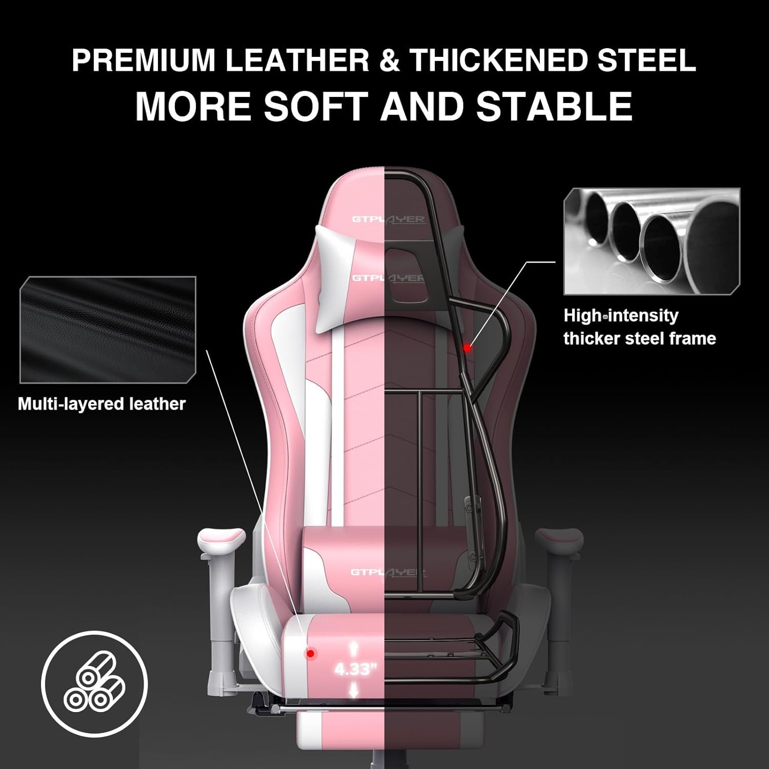 image:imageGTPLAYER Ergonomic Office Chair with Flipup Armrests Executive Computer Chair for Home Office Breathable Mesh amp Comfy Lumbar Support BlackPink