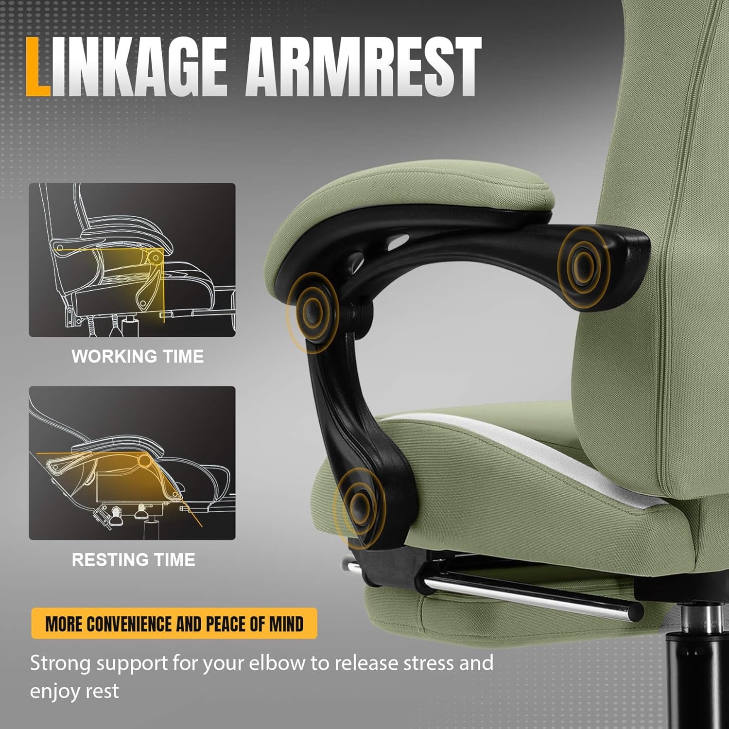 image:imageGTPLAYER Gaming Chair with Foot Rest amp Pocket Spring Cushion Ergonomic High Back Computer Chair with Headrest amp 360Swivel Seat for Home Office Desk PU Leather PinkGreen