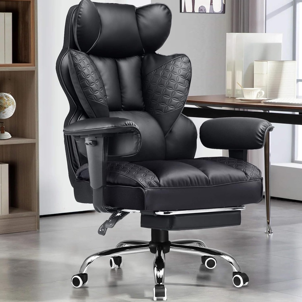 image:imageGTPLAYER Big and Tall Gaming Chair 400lbs Heavy Duty Office Chair with Footrest High Back Pocket Spring Lumbar Support Ergonomic Wide Comfy Seated Cushion for Lower Back Pain Relief EarthBlackEarthblack