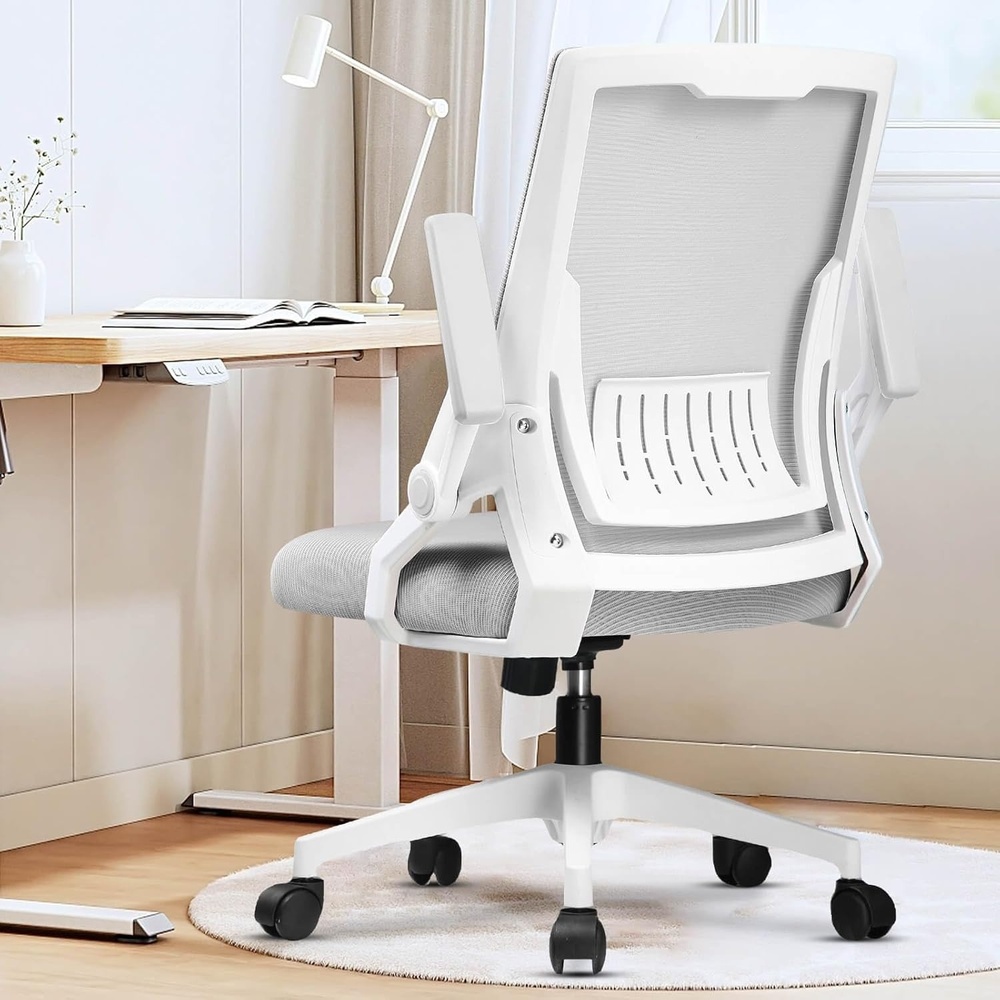 image:imageGTPLAYER Ergonomic Office Chair with Flipup Armrests Executive Computer Chair for Home Office Breathable Mesh amp Comfy Lumbar Support BlackMoongray