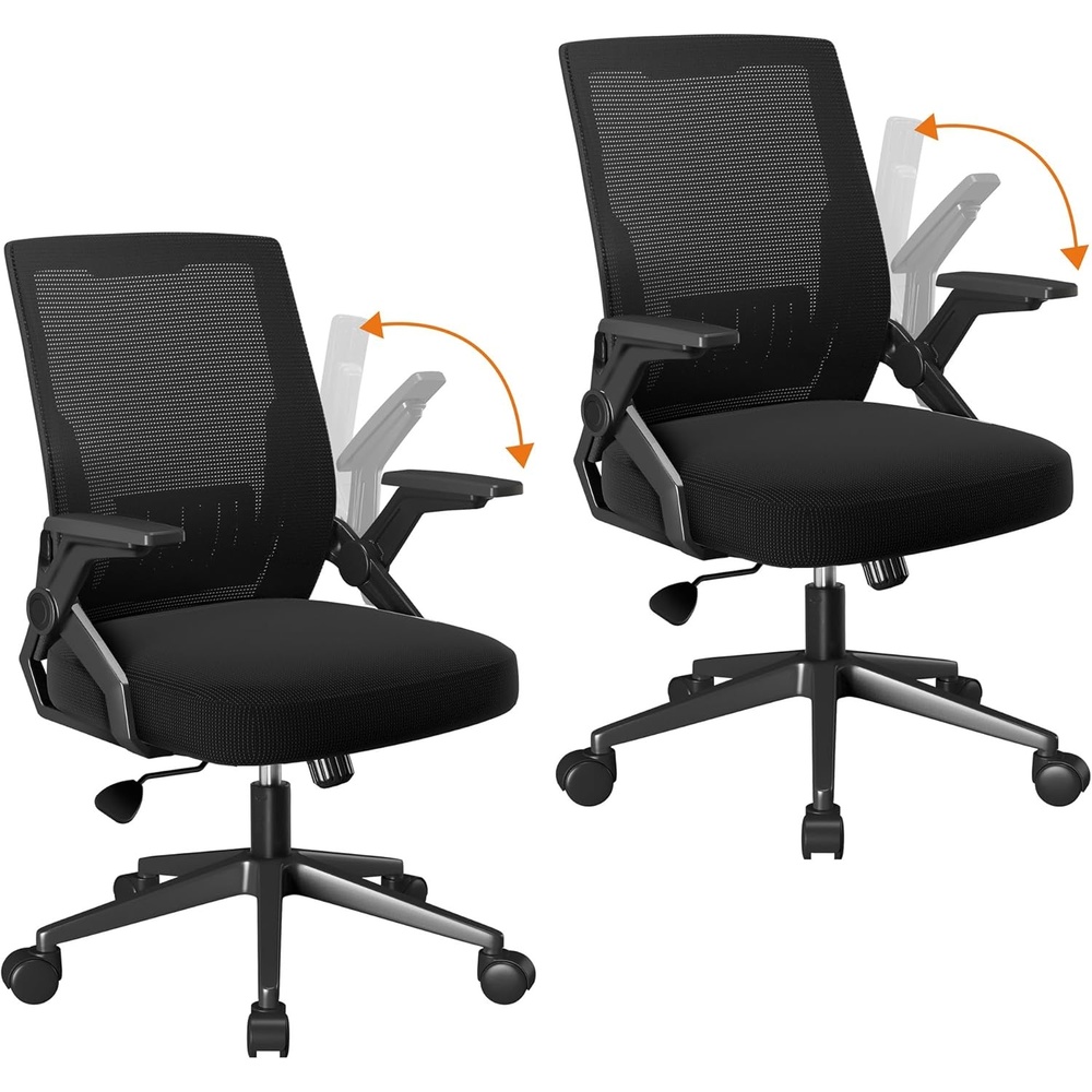 image:imageGTPLAYER Ergonomic Office Chair with Flipup Armrests Executive Computer Chair for Home Office Breathable Mesh amp Comfy Lumbar Support BlackSpaceblack