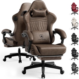 image:imageGTPLAYER ACEPRO Music Gaming Chairs  Builtin Speakers App Support amp Bluetooth Control Computer Game Chairs with Footrest for Adults Ergonomic Reclining Silla Linkage Armrest Pink Velvet01 Light Brown