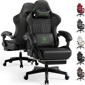 image:imageGTPLAYER ACEPRO Music Gaming Chairs  Builtin Speakers App Support amp Bluetooth Control Computer Game Chairs with Footrest for Adults Ergonomic Reclining Linkage Armrest BKRD Stitch01 Black  Green Stitch