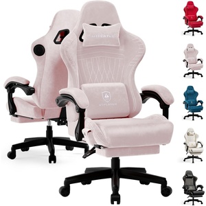 image:imageGTPLAYER ACEPRO Music Gaming Chairs  Builtin Speakers App Support amp Bluetooth Control Computer Game Chairs with Footrest for Adults Ergonomic Reclining Silla Linkage Armrest Pink Velvet01 Pink velvet