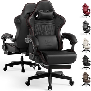 image:imageGTPLAYER ACEPRO Music Gaming Chairs  Builtin Speakers App Support amp Bluetooth Control Computer Game Chairs with Footrest for Adults Ergonomic Reclining Linkage Armrest BKRD Stitch01 Black  Red Stitch