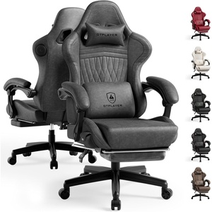 image:imageGTPLAYER ACEPRO Music Gaming Chairs  Builtin Speakers App Support amp Bluetooth Control Computer Game Chairs with Footrest for Adults Ergonomic Reclining Silla Linkage Armrest Pink Velvet01 Grey