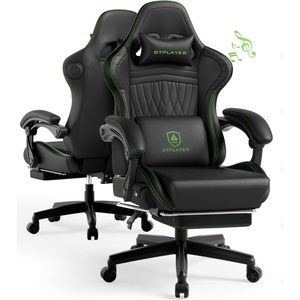 image:imageGTPLAYER ACEPRO Music Gaming Chairs  Builtin Speakers App Support amp Bluetooth Control Computer Game Chairs with Footrest for Adults Ergonomic Reclining Silla Linkage Armrest Pink Velvet01 Black