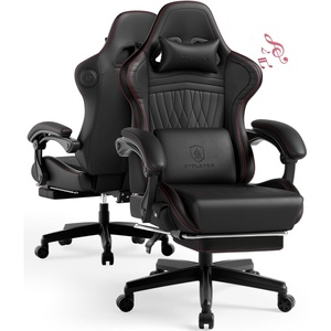 image:imageGTPLAYER ACEPRO Music Gaming Chairs  Builtin Speakers App Support amp Bluetooth Control Computer Game Chairs with Footrest for Adults Ergonomic Reclining Silla Linkage Armrest Pink Velvet01 Bkrd Stitch