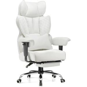 image:imageGTPLAYER Big and Tall Gaming Chair 400lbs Heavy Duty Office Chair with Footrest High Back Pocket Spring Lumbar Support Ergonomic Wide Comfy Seated Cushion for Lower Back Pain Relief EarthBlackWhite