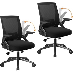 image:imageGTPLAYER Ergonomic Office Chair with Flipup Armrests Executive Computer Chair for Home Office Breathable Mesh amp Comfy Lumbar Support BlackSpaceblack