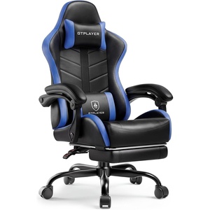 image:imageGTPLAYER Gaming Chair Computer Gaming Chairs for Adults with Footrest Height Adjustable PC Game Chair with 90155 Recline amp Removable Headrest Lumbar Support BlackWhiteBlackblue