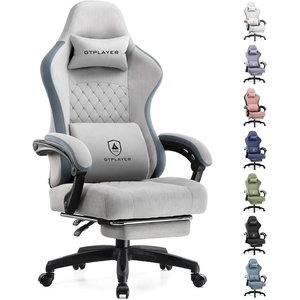 image:imageGTPLAYER Gaming Chair Computer Office Chair with Pocket Spring Cushion Linkage Armrests and Footrest High Back Ergonomic Computer Chair with Lumbar Support Task Chair with FootrestDdpgray