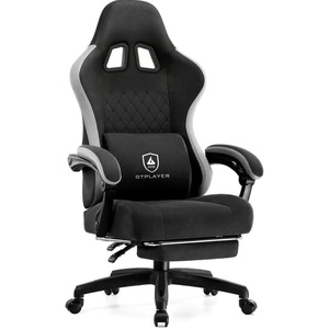 image:imageGTPLAYER Gaming Chair Computer Office Chair with Pocket Spring Cushion Linkage Armrests and Footrest High Back Ergonomic Computer Chair with Lumbar Support Task Chair with FootrestDeepblack