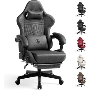 image:imageGTPLAYER Gaming Chair for Adults Ergonomic Computer Game Chairs with Speakers Footrest amp Linkage Armrest Reclining High Back Silla Gamer for Home Office Ace Pro OffWhiteGrey