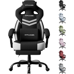 image:imageGTPLAYER Gaming Chairs for Adult  Ergonomic Big amp Tall Gaming Seat with Footrest amp Lumbar Support Comfortable Office Chair 90155 Reclining  Heavy Duty Wide Computer Seat BlueBlackwhite
