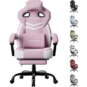 image:imageGTPLAYER Gaming Chairs for Adult  Ergonomic Big amp Tall Gaming Seat with Footrest amp Lumbar Support Comfortable Office Chair 90155 Reclining  Heavy Duty Wide Computer Seat BluePink