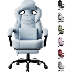 image:imageGTPLAYER Gaming Chairs for Adult  Ergonomic Big amp Tall Gaming Seat with Footrest amp Lumbar Support Comfortable Office Chair 90155 Reclining  Heavy Duty Wide Computer Seat BlueBlue