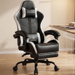 image:imageGTPLAYER RGB Gaming Chair with Footrest Computer Gaming Chair with LED Lights for Adults Height Adjustable PC Gamer Chair with 90155 Recline amp Removable Headrest Lumbar Support RGB Black11 Pearl White