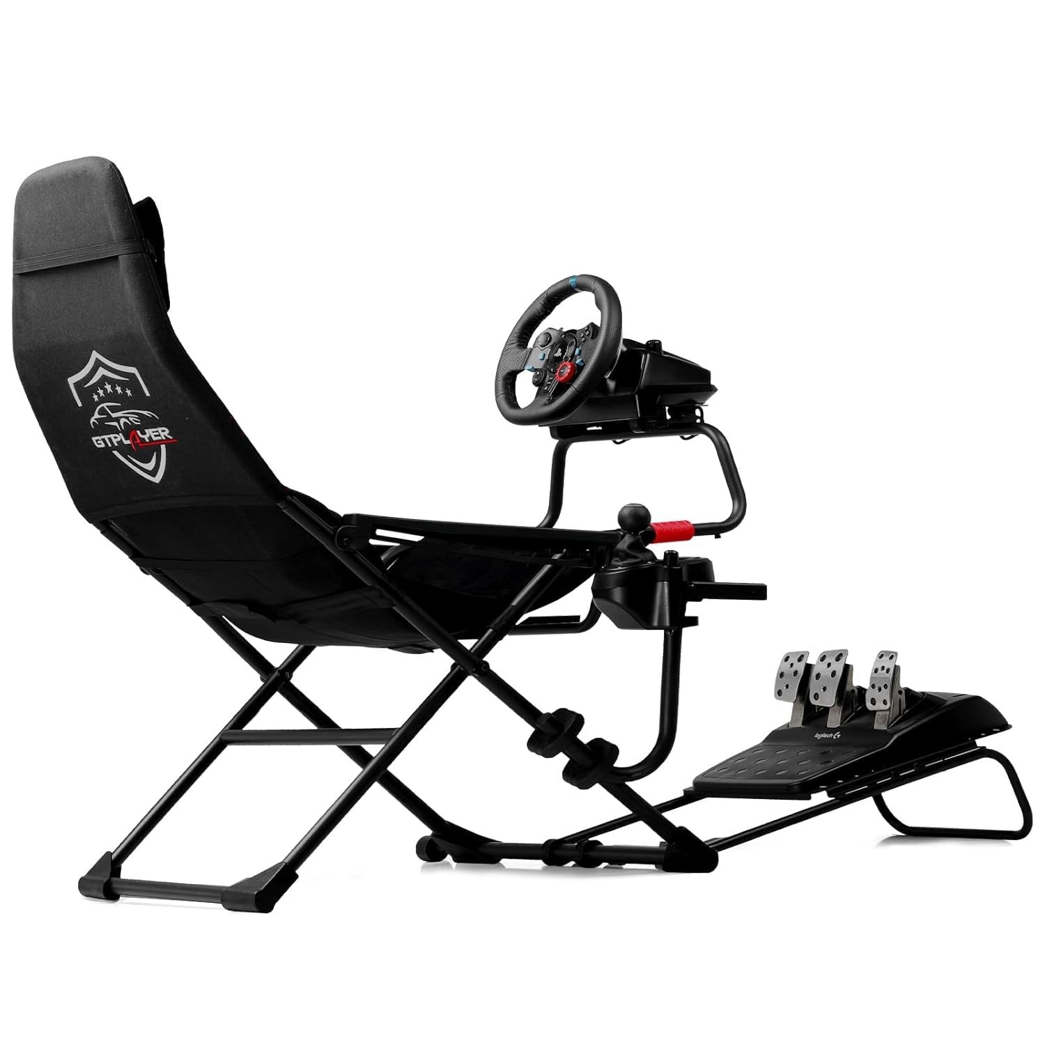 image:imageGTPLAYER Sim Racing Cockpit Foldable amp Adjustable for High Performance Sim Racing Compact amp Flexible Supports All Steering Wheels amp Pedals for PC Wheel and Pedals Not Included