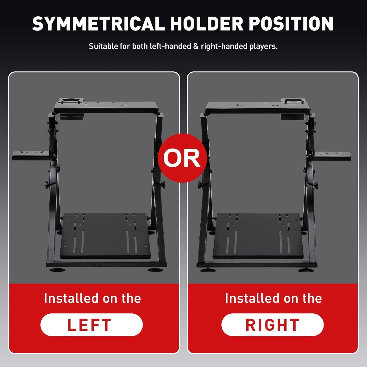 image:imageGTPLAYER Sim Racing Wheel Stand Simulator Cockpit Wheel Stand fit for Logitech G25 G27 G29 G920 G923 Thrustmaster T330TS Gaming Stand Wheel Pedals NOT Included Deep Black With Cup HolderDeep Black