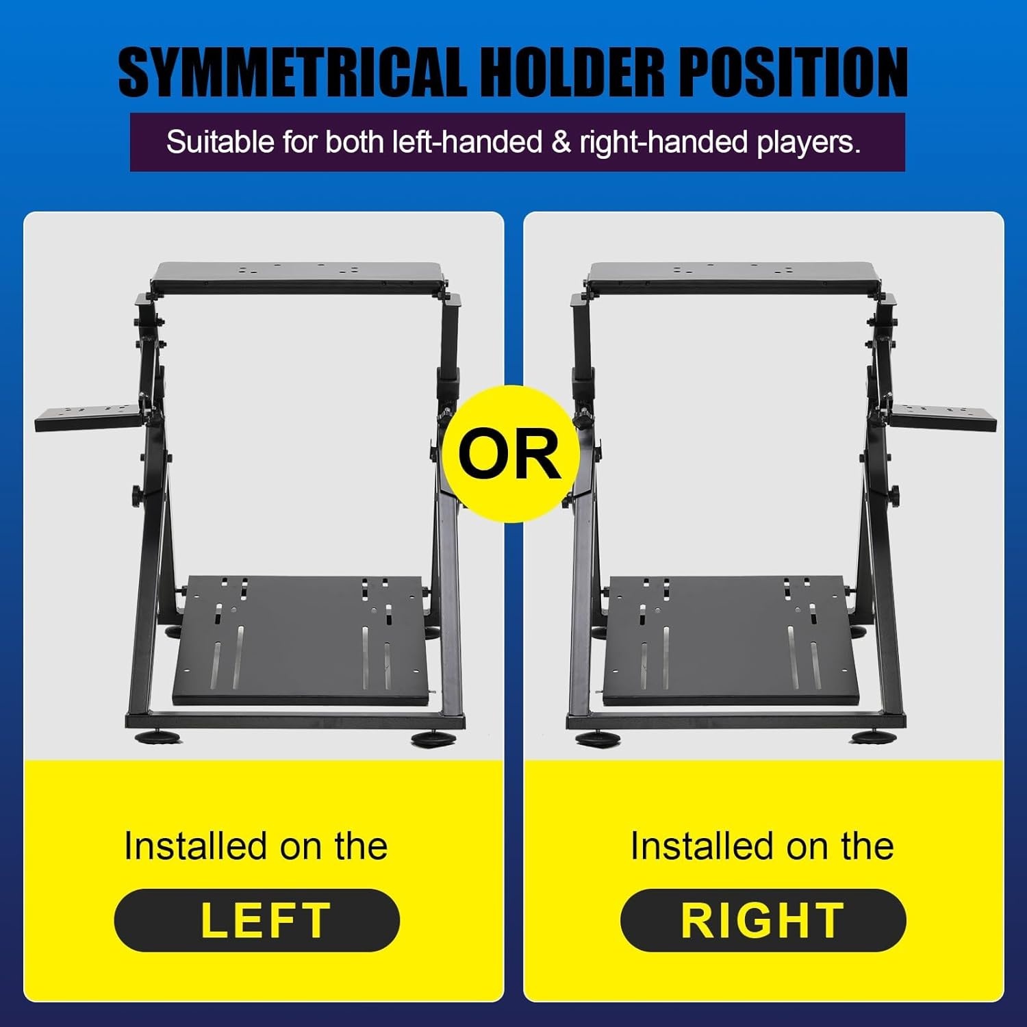 image:imageGTPLAYER Sim Racing Wheel Stand Simulator Cockpit Wheel Stand fit for Logitech G25 G27 G29 G920 G923 Thrustmaster T330TS Gaming Stand Wheel Pedals NOT Included Deep Black With Cup HolderBlack
