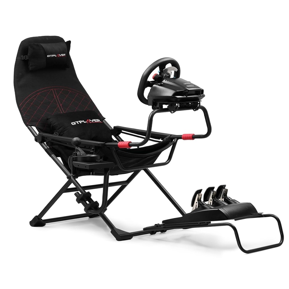 image:imageGTPLAYER Sim Racing Cockpit Foldable amp Adjustable for High Performance Sim Racing Compact amp Flexible Supports All Steering Wheels amp Pedals for PC Wheel and Pedals Not Included