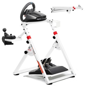 image:imageGTPLAYER Sim Racing Wheel Stand Simulator Cockpit Wheel Stand fit for Logitech G25 G27 G29 G920 G923 Thrustmaster T330TS Gaming Stand Wheel Pedals NOT Included Deep Black With Cup Holderwhite