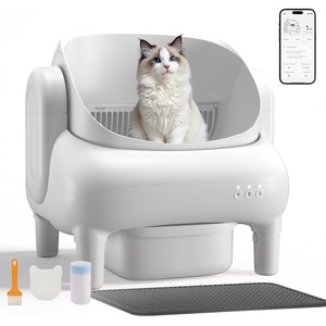 image:imageGTPLAYER Smart Cat Litter Box OpenTop Self Cleaning Cat Litter Box with App Control Safety Sensors Large Capacity Waste Bin Easy Maintenance Automatic Litter Box for MultiCat HomesWhiteWhite