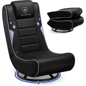 image:imageGTPLAYER Floor Gaming Chair Foldable Swivel Floor Chairs for Kids Boys Comfy Video Game Seat with 360 Multipurpose for Gamers Bedroom or Game Room PurpleWith Headrest  Purple