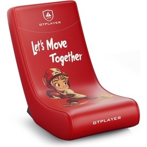 image:imageGTPLAYER Floor Rocker Gaming Chair  Adjustable Angle Limiter Ultra Lightweight Ergonomic Floor Rocking Game Seat for Gaming and Lounging Aqua02 Red Football Pattern