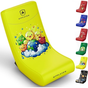 image:imageGTPLAYER Gaming Floor Rocking Chair  Rocker Floor Game Chair with Angle Limiter Stylish Patterned Design Comfortable Video Game Seat Green Cat Pattern01 Yellow Earth Pattern