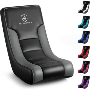 image:imageGTPLAYER Gaming Floor Rocking Chair  Rocker Floor Game Chair with Angle Limiter Stylish Patterned Design Comfortable Video Game Seat Green Cat Pattern02 Black  Gray