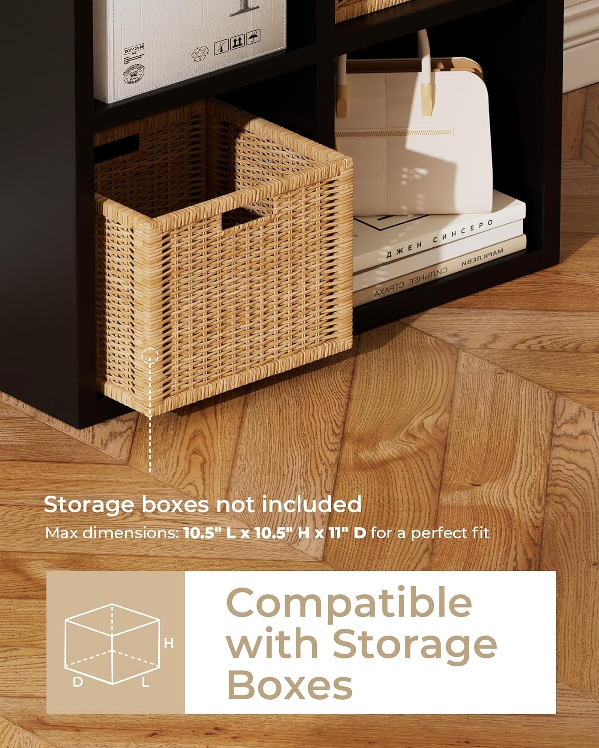 image:imageGTPLAYER 6Cube Storage Organizer Bookcase Stackable Cube Shelf Fits 11 Bins Open Storage Cabinet with Partial Back Panels Vertical or Horizontal Bookshelf for BedroomHome Office White6 Cube Charcoal