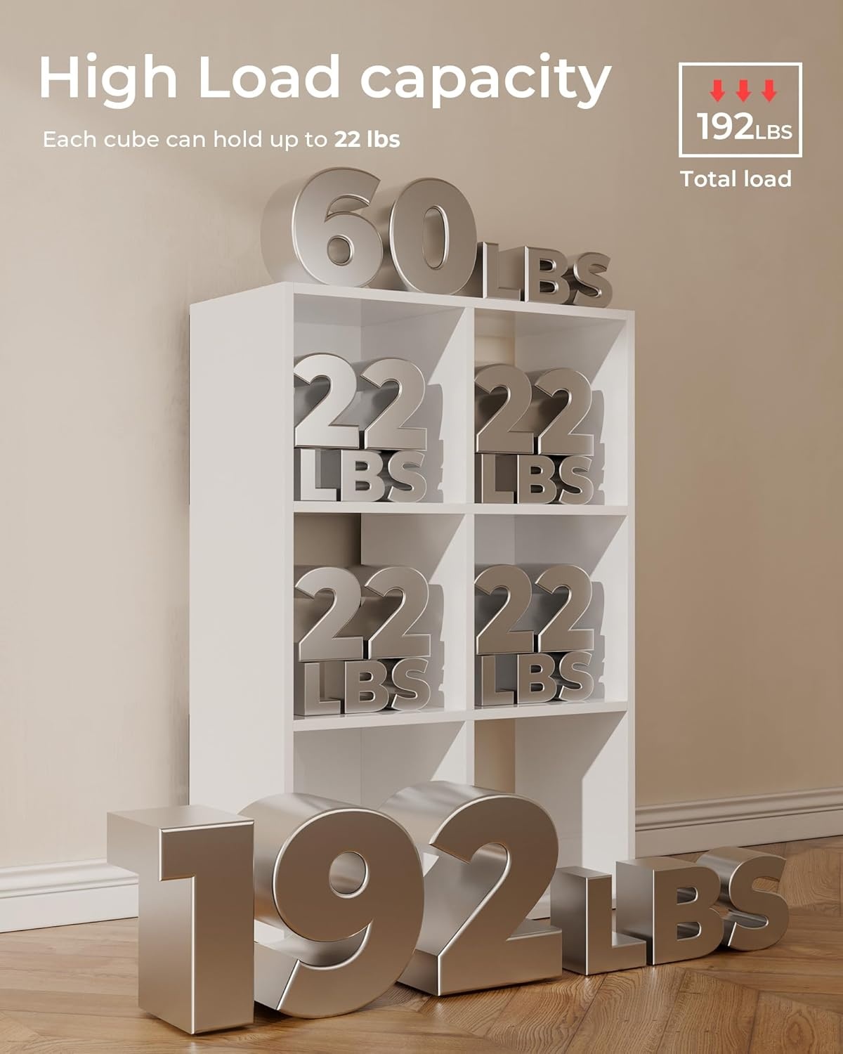 image:imageGTPLAYER 6Cube Storage Organizer Bookcase Stackable Cube Shelf Fits 11 Bins Open Storage Cabinet with Partial Back Panels Vertical or Horizontal Bookshelf for BedroomHome Office White6 Cube White