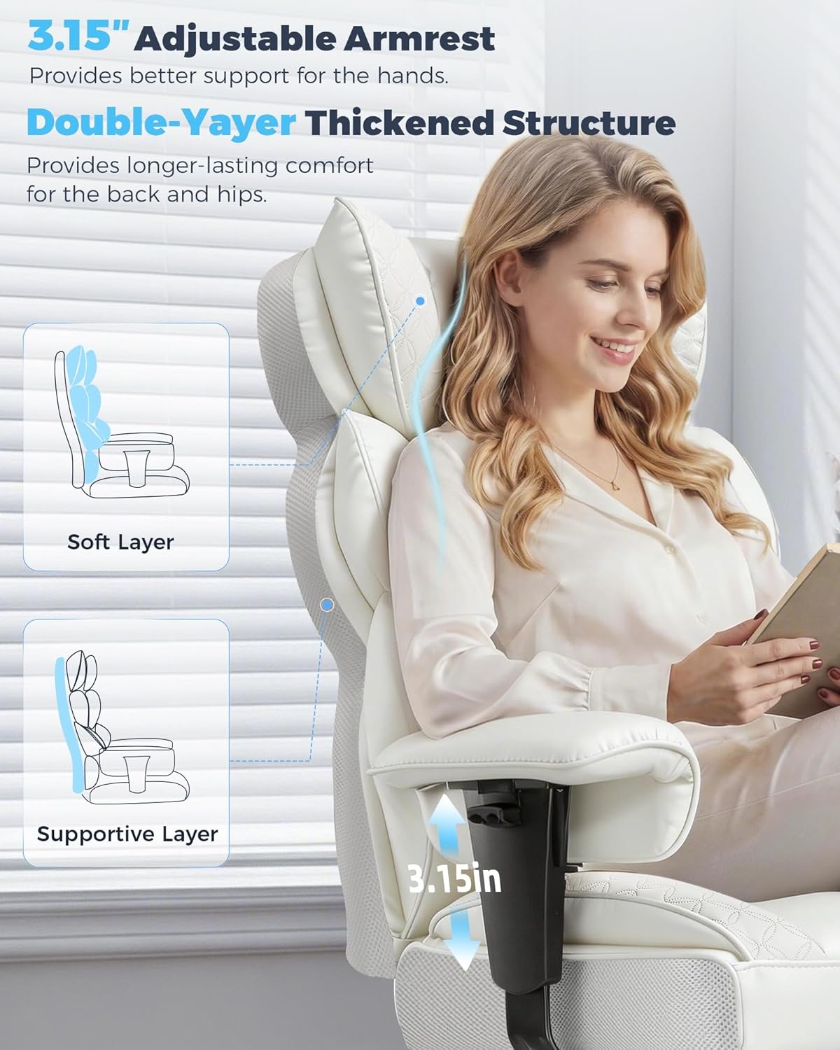 image:imageGTPLAYER Big and Tall Gaming Chair Ergonomic Heavy Duty Office Chair Racing Seat with Adjustable Lumbar Pillow Footrest 150 Reclining Thickened Armrests Breathable Mesh for EsportsPC GamingWhite
