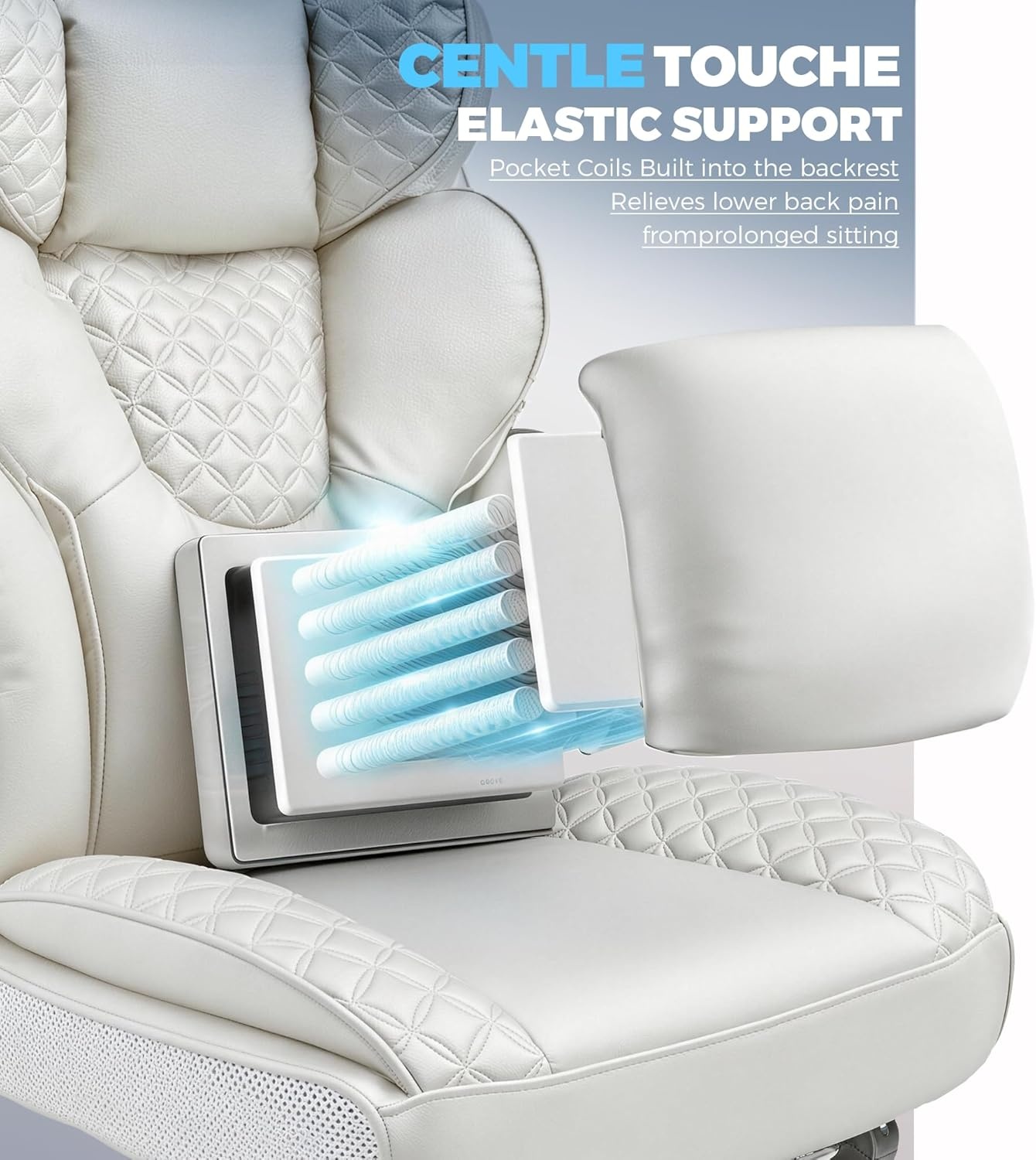 image:imageGTPLAYER Big and Tall Gaming Chair Ergonomic Heavy Duty Office Chair Racing Seat with Adjustable Lumbar Pillow Footrest 150 Reclining Thickened Armrests Breathable Mesh for EsportsPC GamingWhite