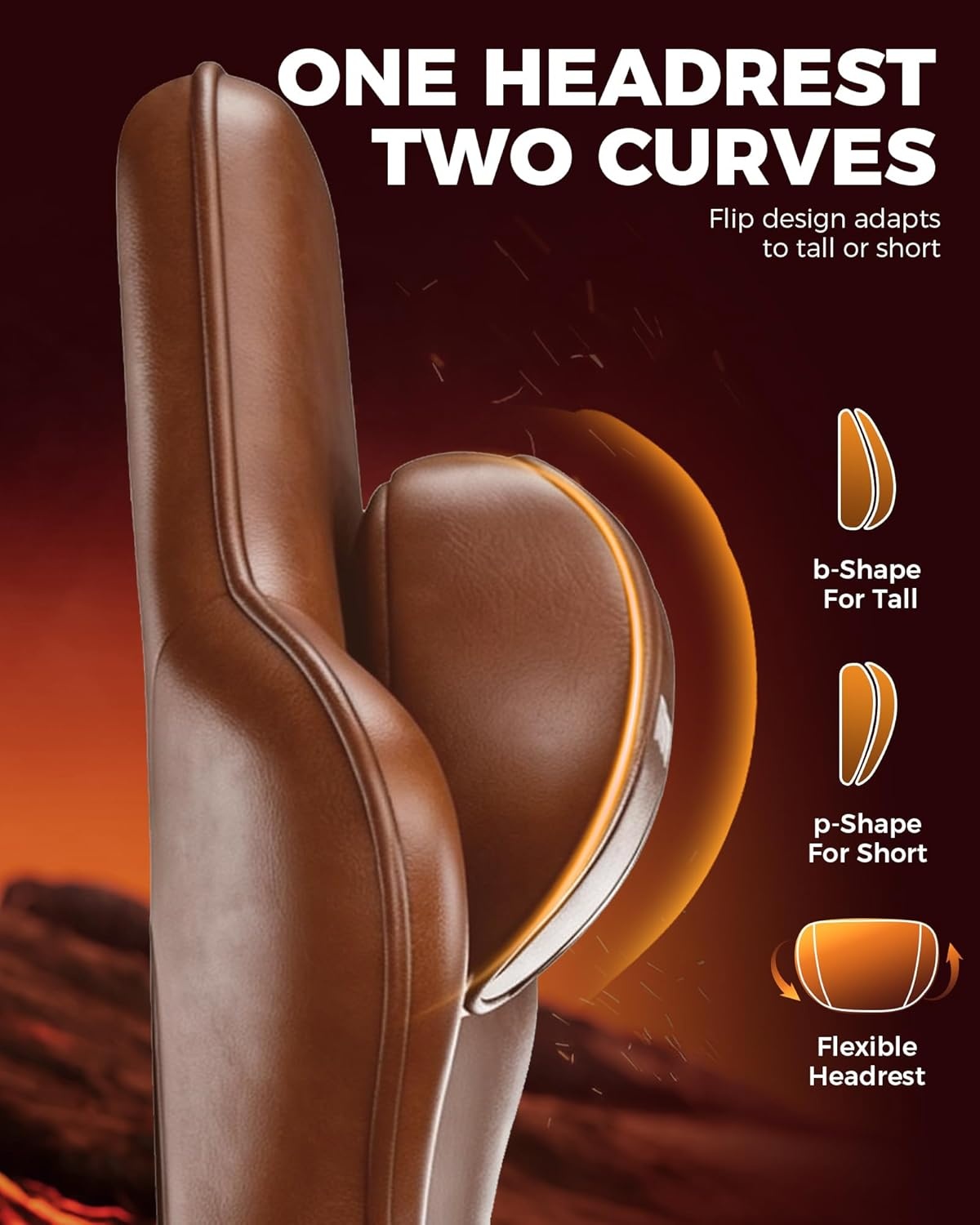 image:imageGTPLAYER Big and Tall Gaming Chair with Footrest Ergonomic Office Desk Chair with 44in Thick Cushion and Wide Wingless Seat Comfortable Leather Computer Chair Predator Series Chocolate BrownChocolate Brown