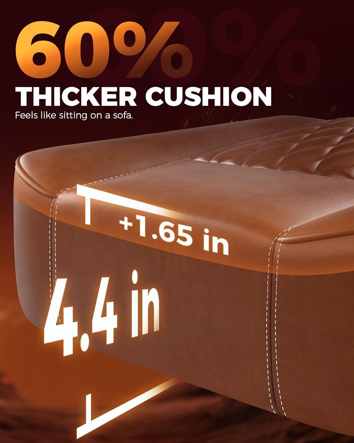 image:imageGTPLAYER Big and Tall Gaming Chair with Footrest Ergonomic Office Desk Chair with 44in Thick Cushion and Wide Wingless Seat Comfortable Leather Computer Chair Predator Series Chocolate BrownChocolate Brown