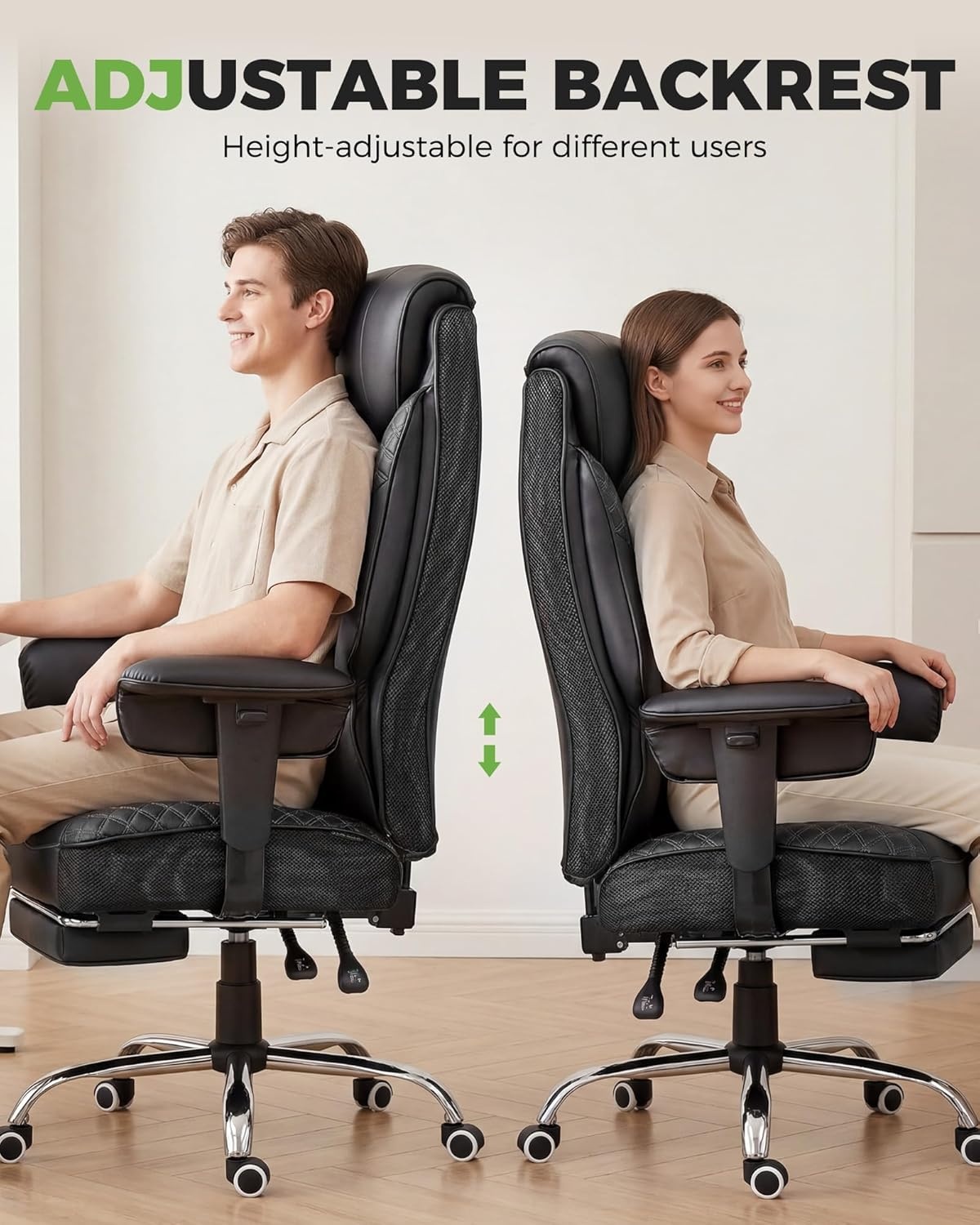 image:imageGTPLAYER Big and Tall Office Chair Wide Ergonomic Gaming Chair with Deluxe Embossing Designed Leather with Foot Rest150Reclining Adjustable Soft Armrests Pocket Spring Back Support and PillowPujet Black