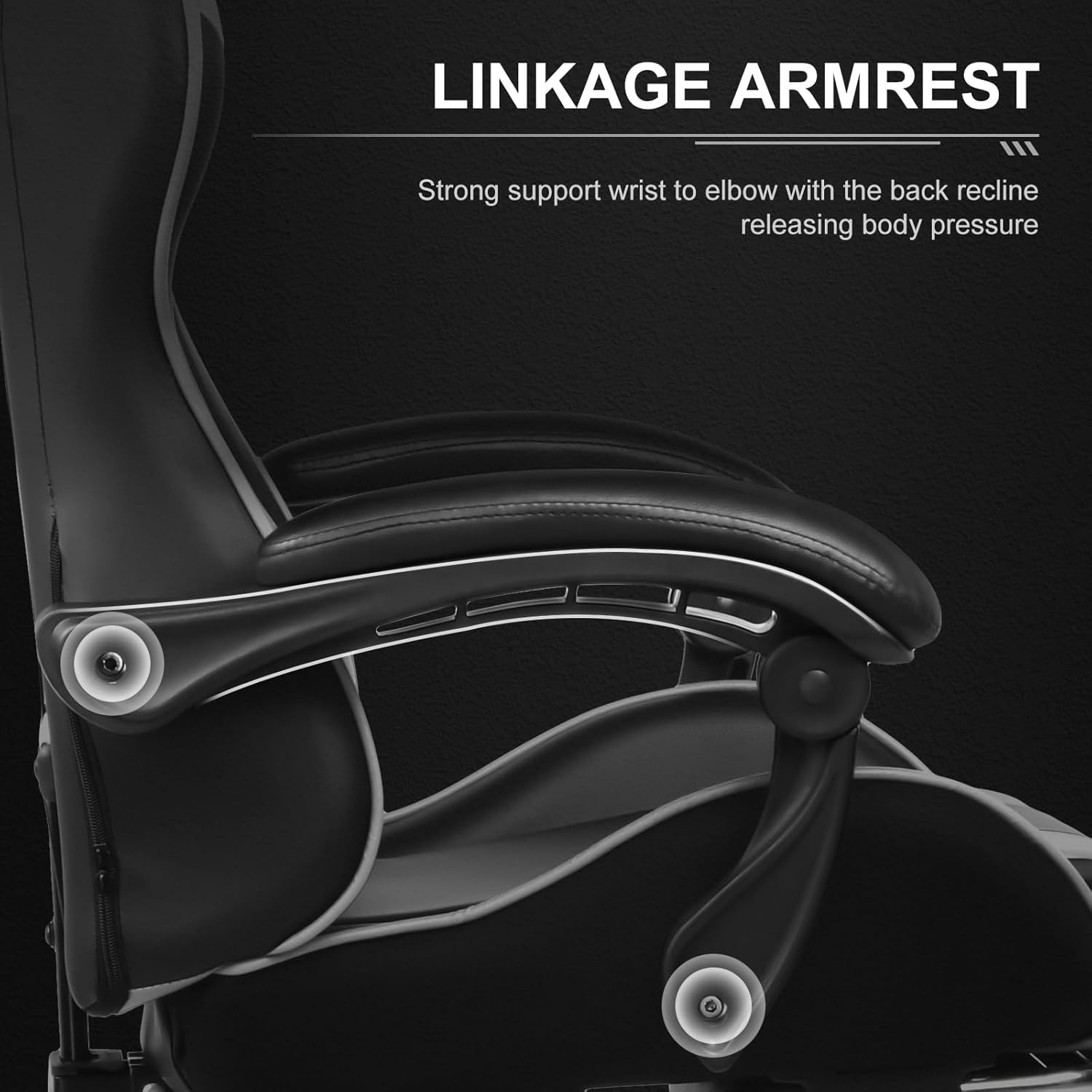 image:imageGTPLAYER Gaming Chair Computer Chair with Footrest and Lumbar Support Height Adjustable Game Chair with 360Swivel Seat and Headrest and for Office or Gaming WhiteSnow White