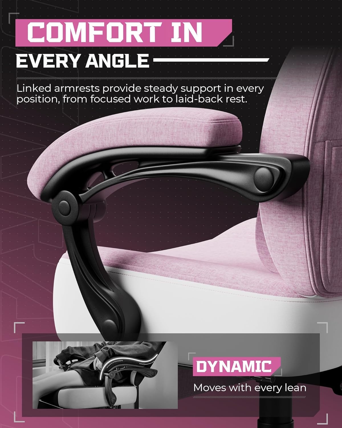 image:imageGTPLAYER Gaming Chair Computer Chair with Footrest and Lumbar Support for Adults 360Swivel Big amp Tall Reclining Seat for Office or Gaming BlackLipink