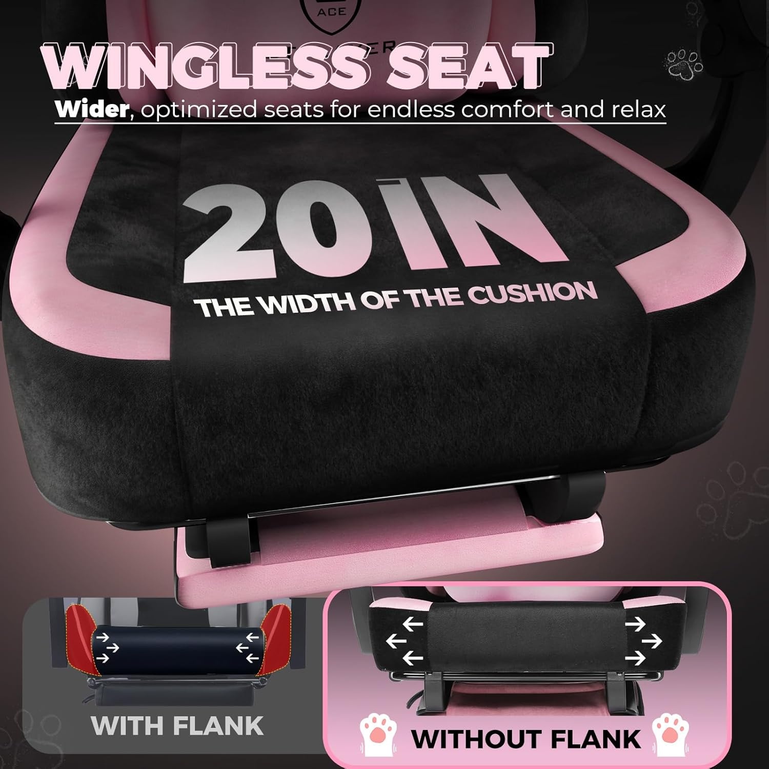 image:imageGTPLAYER Gaming Chair Office Chair High Back Computer Chair with Foot Rest for Adults Leather Desk Chair Executive Ergonomic Height Adjustable with Headrest and Lumbar Support 300lbs BlackPink