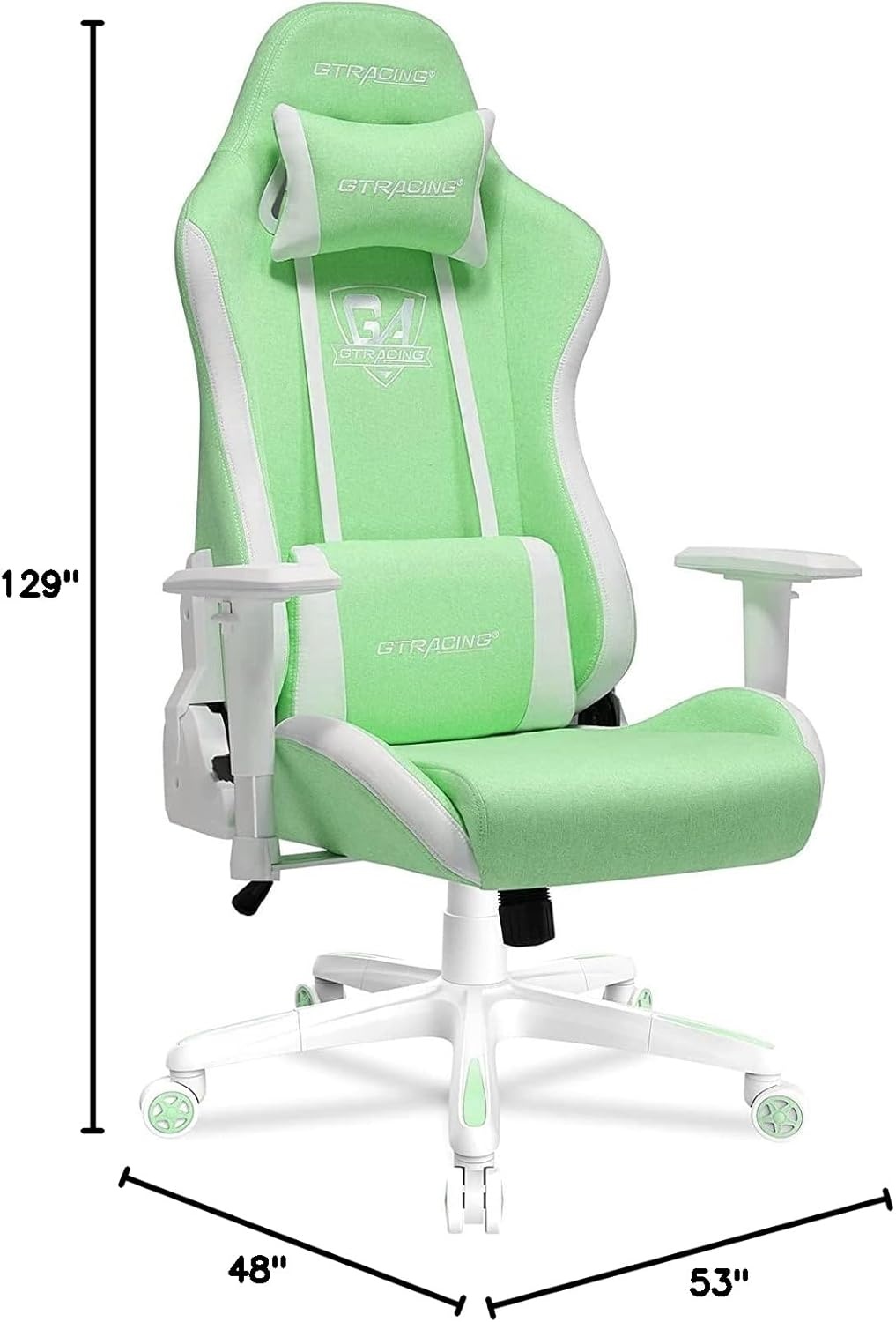 image:imageGTPLAYER Gaming Chair for Adults Big and Tall 350LBS Heavy Duty Office Chair Ergonomic High Back Lumbar Support and Recliner for Back Pain Relief Sky GrayViridian